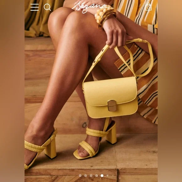 Sezane Mini Milo Classic Pastel Bag. Butter Yellow color - Picture 7 of 12